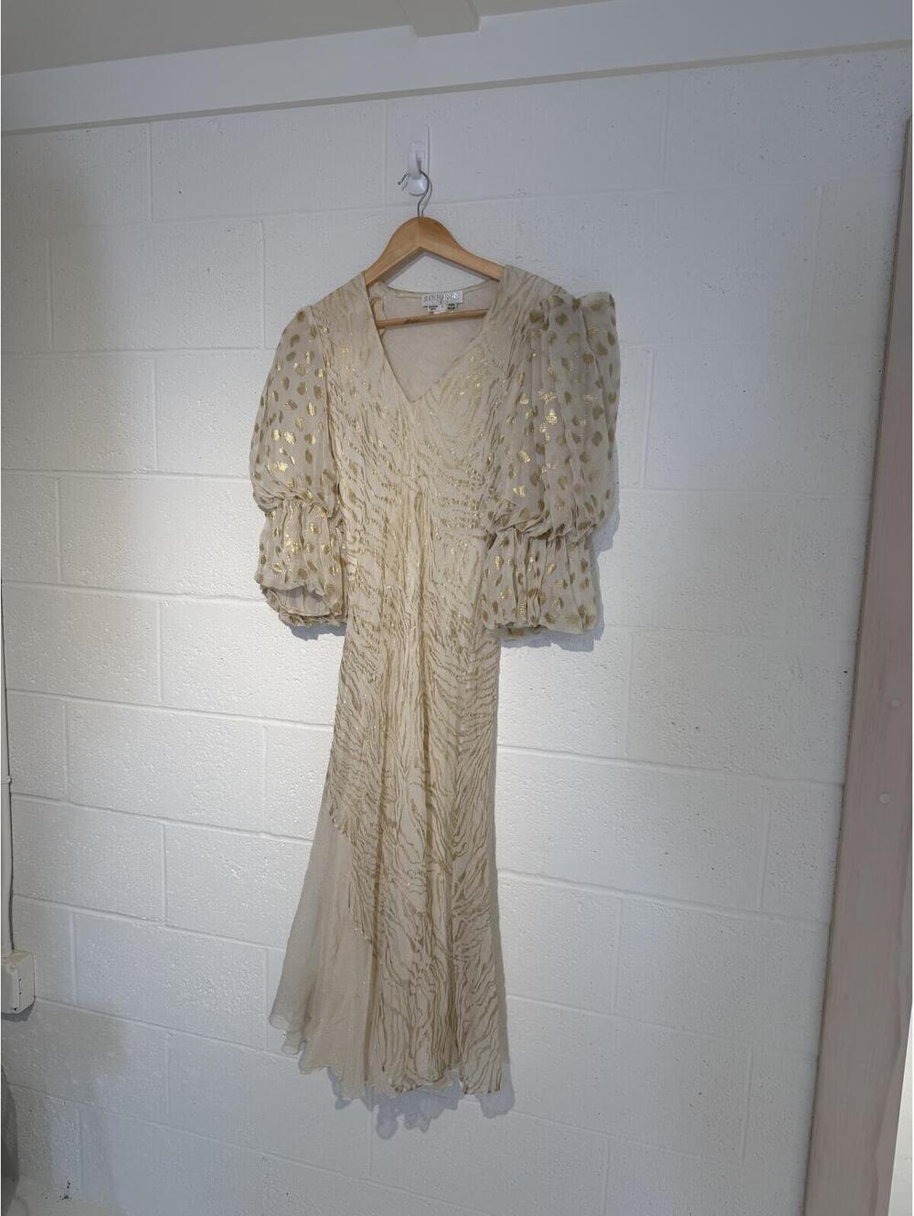 Vintage Judy Hornby Couture Puff Sleeve Dress